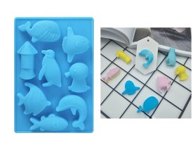 Molde silicona 8 figuras de animales del mar (1)